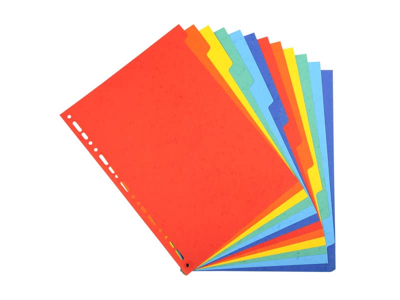 Intercalari in carta Exacompta 12 tasti colori vivaci cartoncino riciclato A4 220 g/mq - 2012E