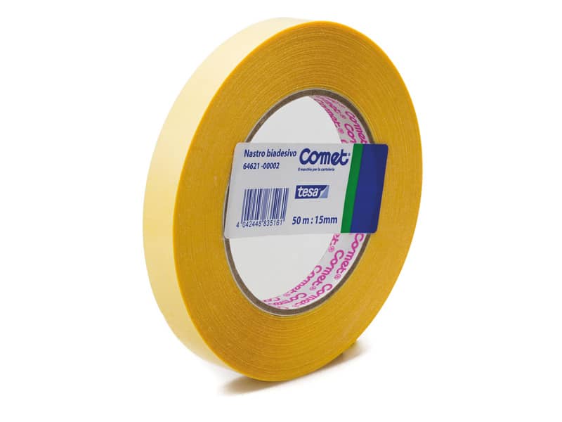 Nastro biadesivo Comet OPP trasparente 15 mm x 50 m - polipropilene senza solvente - --02