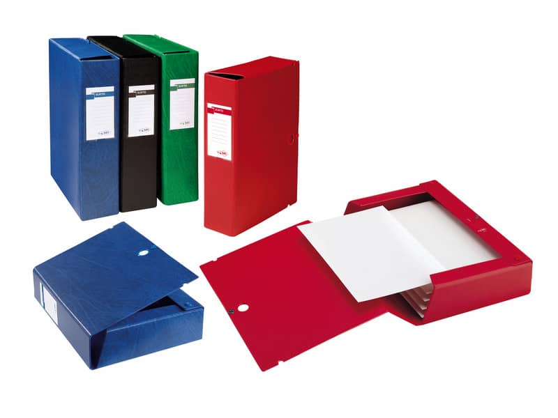 Cartella portaprogetti con bottone Sei Rota Scatto - dorso 8 cm blu - 26x36 cm