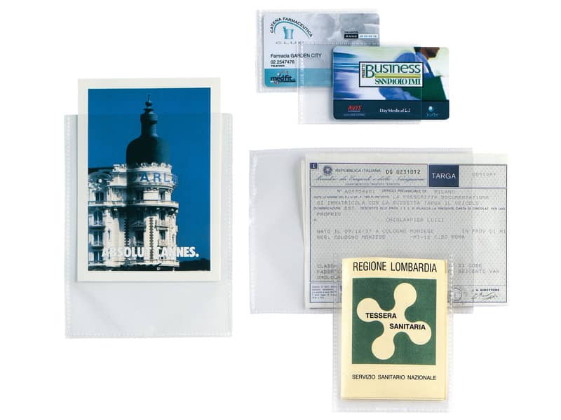 Buste a U Sei Rota Soft PP liscio - alto spessore trasparente - formato interno 5,4x8,6 cm - Conf. 100 pezzi 8.6–100 cm