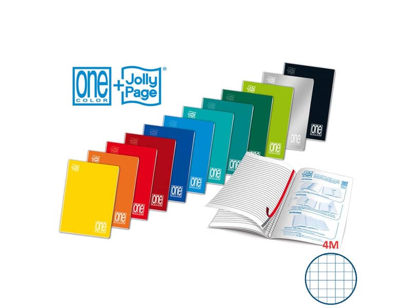 Maxi quaderno One Color A4 punto metallico - 20+1 ff 80 g/m² - rigatura 4 mm - 1410