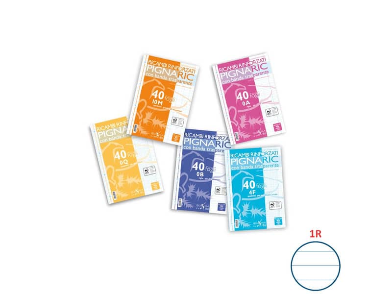 Ricambi per quaderni Pignaric Pigna a 4 fori 80 g/m² A4 1R Conf. 40 fogli - 02194591R
