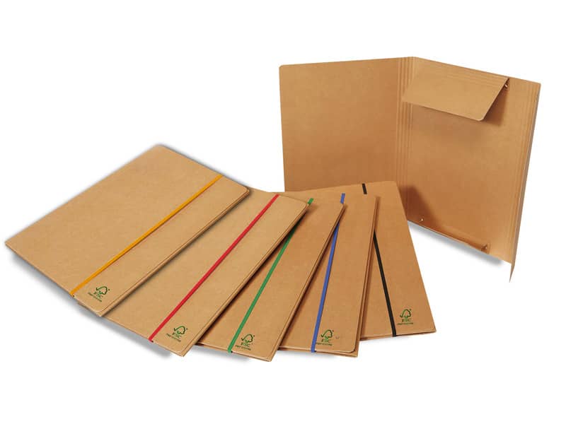 Cartelline con elastico piatto EURO-CART 25x35 cm dorso 4 cm avana conf. da 5 pezzi - FMCXCPEECOAV
