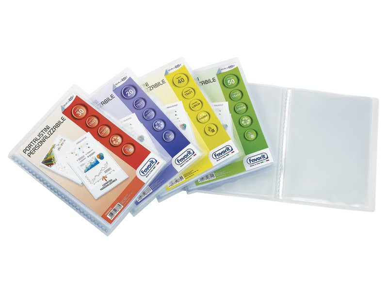 Portalistini a fogli fissi Favorit Sviluppo personalizzabili 15x21 cm - 20 buste