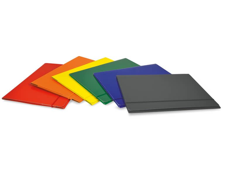 Cartellina con elastico tondo EURO-CART Presspan monolucido - 3 lembi - arancio CPEVERAR_DESK