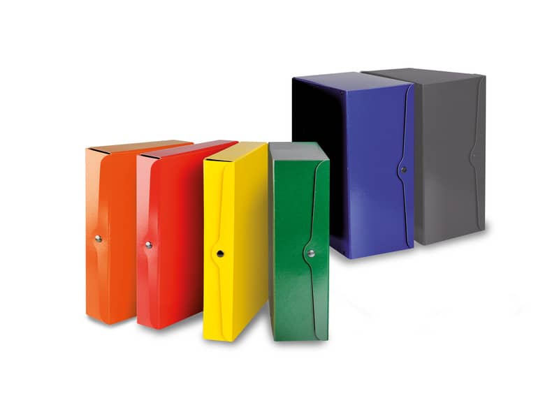 Portaprogetti con bottone EURO-CART presspan monolucido 25x35 cm dorso 10 cm arancio - CP10AR_DESK