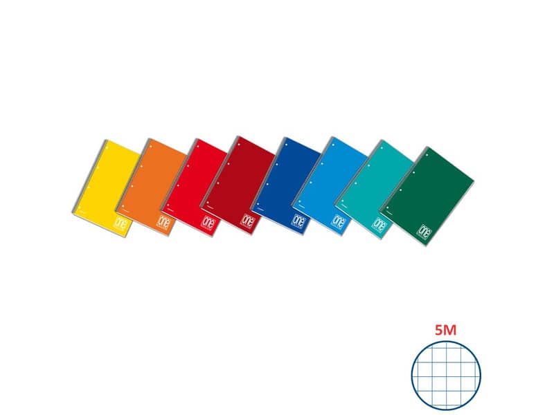 Quaderno spiralato One Color forato 140 ff - A4 - quadr. 5 mm 1160