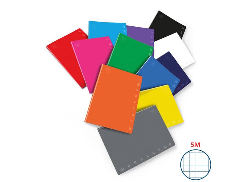 Quaderno 40 fogli Pigna Monocromo A5 5mm assortiti 02217785M