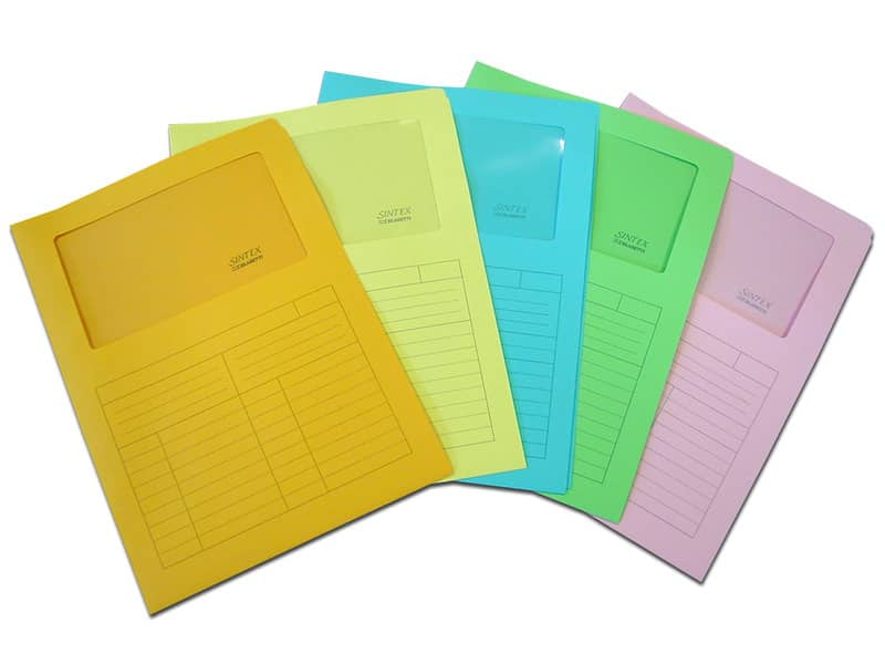 Cartellina con finestra Blasetti SINTEX aperta su due lati carta 120 g/m² 22x31 cm giallo conf. da 50 - 0570