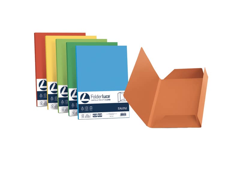 Cartellina 3 lembi Favini FOLDER 3L Luce&Acqua 200 g/m² 24,5x34,5cm mix 5 colori conf.25 - A50X434