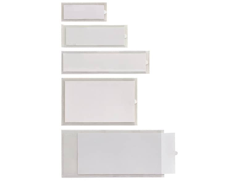 Portaetichette adesive Sei Rota IesTI A1 + etichette intercambiabili 24x63 mm trasparente - conf. 10 pezzi