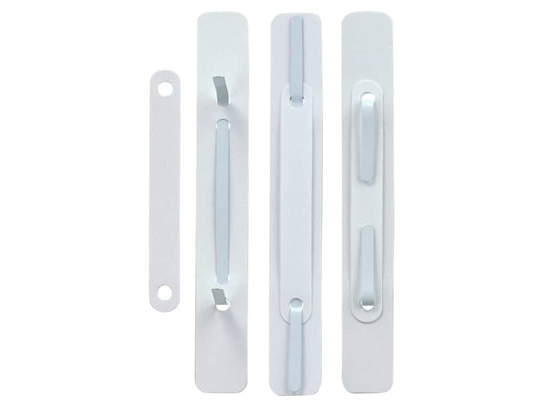 Fermafogli adesivi fastener Sei Rota con pressino bianco - passo 80 mm - conf. 100 pz.