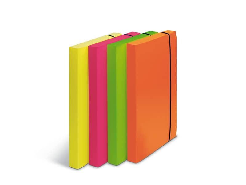 Scatole portaprogetti Leonardi Fluo dorso 3 cm PPL assortiti conf.4