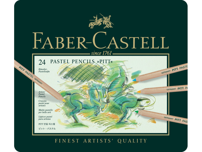 Astuccio in metallo matite Faber- Castell Pitt Pastel - colori assortiti - conf.24 pezzi
