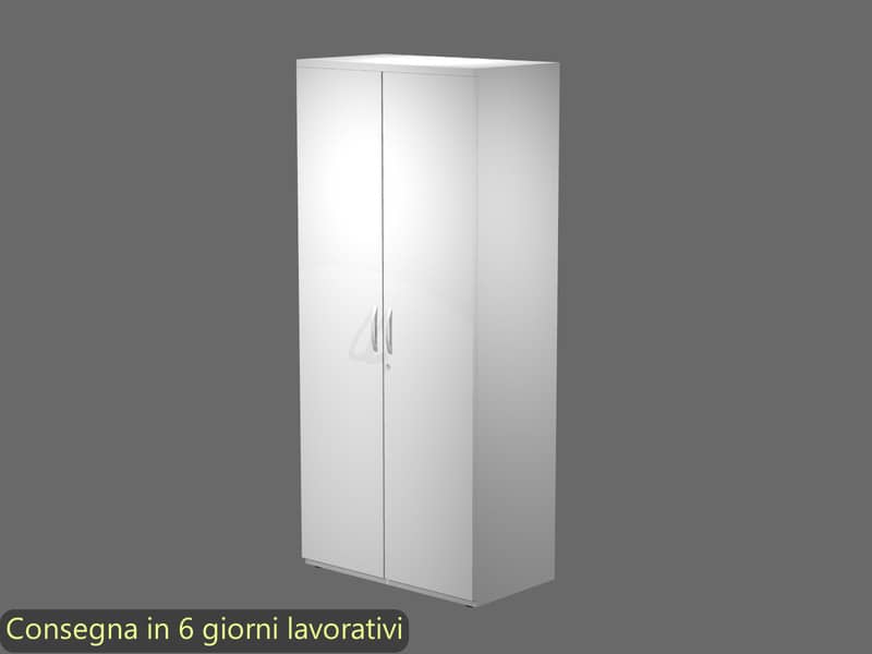 Armadio alto con ante battenti bianco 80x46xH.181,8 cm in melaminico linea Bridge/Flex Artexport - BH+AH/3