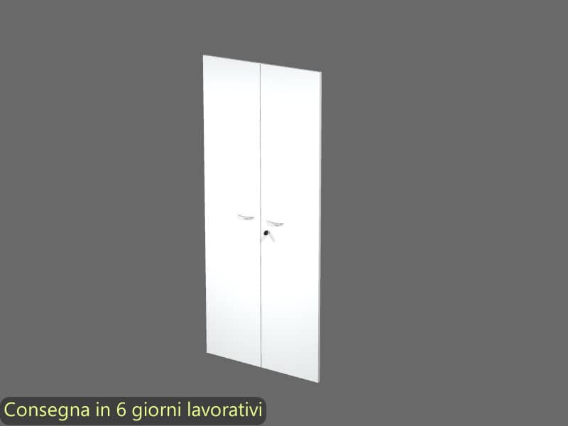 Ante con serratura bianco 80x175 cm in melaminico per mobile alto linea Presto Artexport - 60075M/3