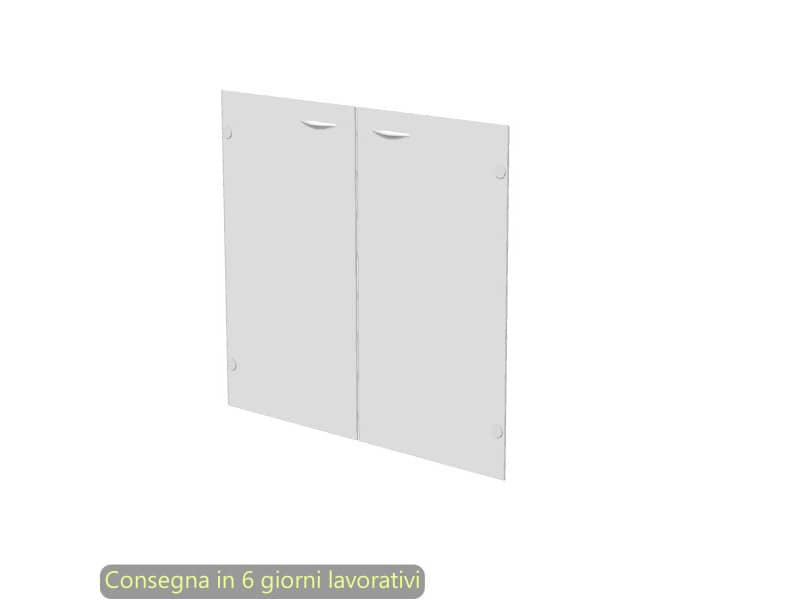 Ante senza serratura in vetro satinato 80x67 cm per mobile basso linea Presto Artexport - /G