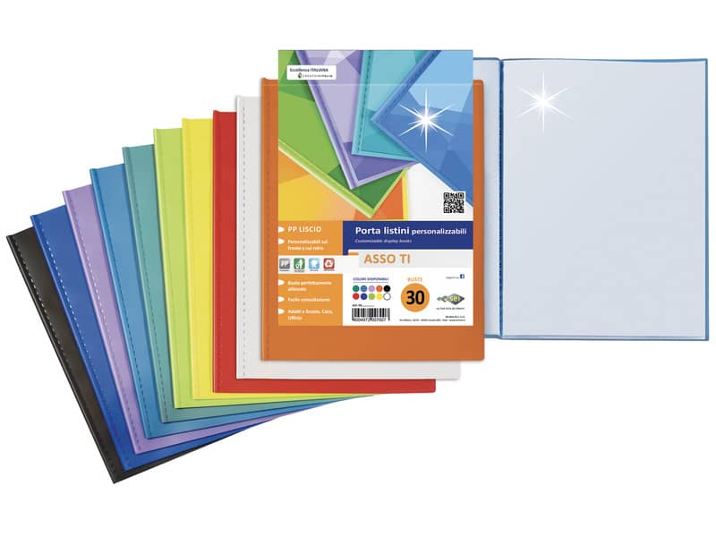 Portalistini personalizzabili Sei Rota Asso TI 22x30 cm assortiti - 10 buste