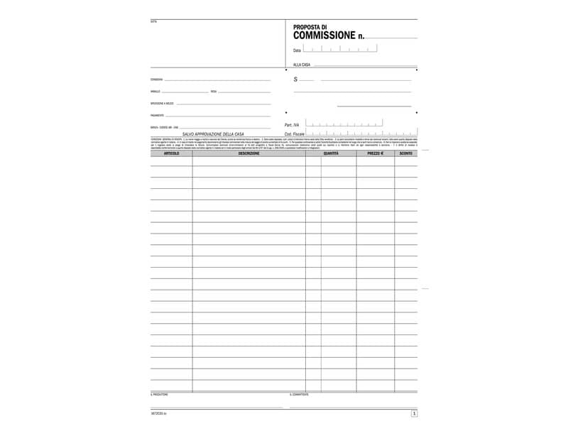 Blocco proposte di commissione Data Ufficio A4 - 33x3 copie autoricalcanti DU1672C3300