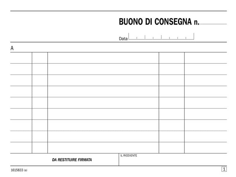 Blocco buoni di consegna data ufficio 11,5x16,5 cm - 33x3 copie autoricalcanti