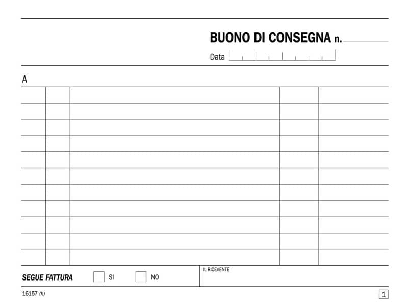 Blocco buoni di consegna data ufficio 11,5x16,5 cm - 50x2 copie autoricalcanti