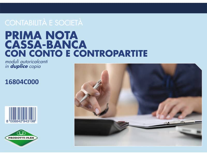 Blocco prima nota cassa Data Ufficio 21,5x29,7 cm - 50x2 copie autoricalcanti DU16804C000