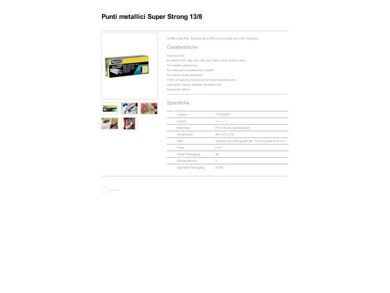 Punti metallici Rapid Super Strong a filo fine 13/4 conf. da 5000
