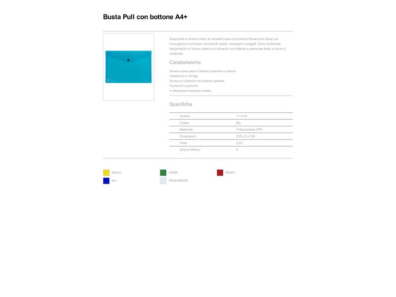Busta con bottone King Mec Pull A4 21x29,7 cm