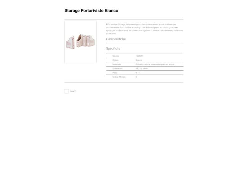 Portariviste King Mec bianco 9,3x35x26 cm