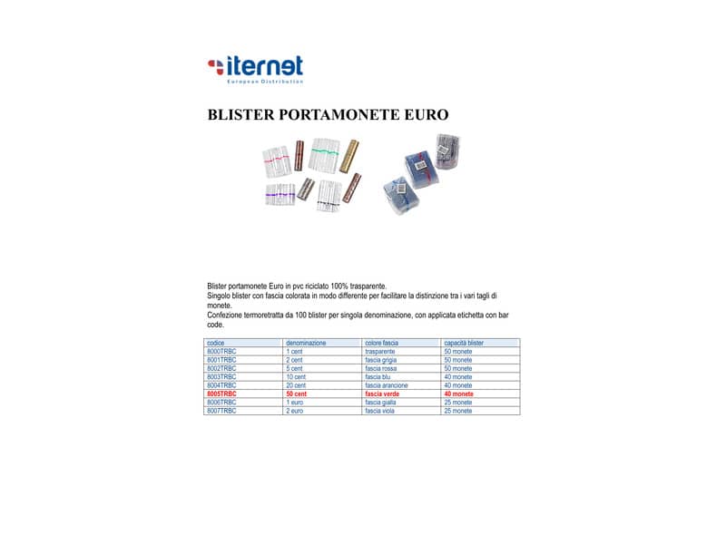 Blister per monete HolenBecky 50 cent plastica trasparente confezione da 100 blister - 8005TRBC