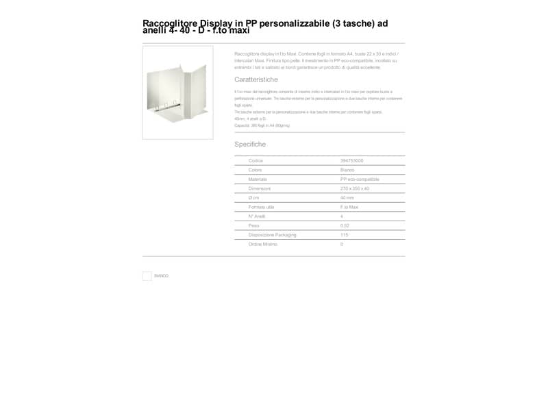 Raccoglitore personalizzabile Esselte Display Maxi a 4 anelli a D 28x32 cm dorso 6 cm