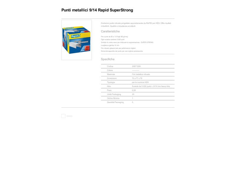 Punti metallici Rapid Super Strong 9/10 conf. da 5000