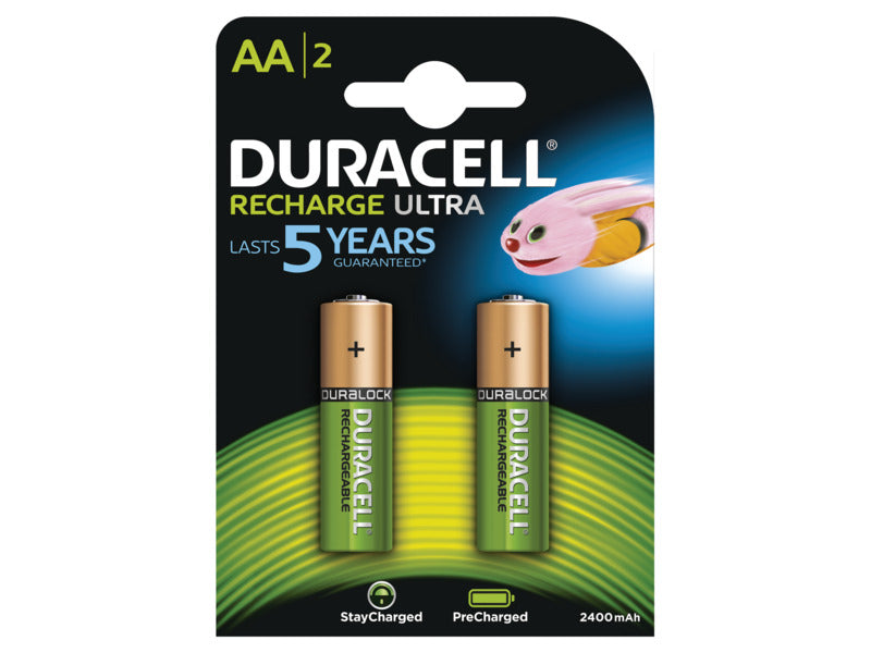 Batterie ricaricabili Duracell precaricate Stilo AA 2400 mAh - conf. 2 pz - DU74