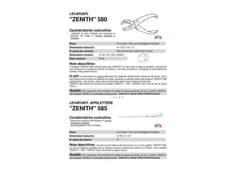Levapunti a pinza ZENITH 580 grigio metallico
