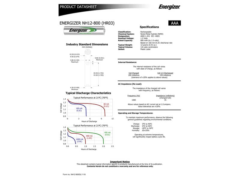 Batterie ricaricabili ENERGIZER Extreme AAA - 800 mAh conf. da 4 - E300849400