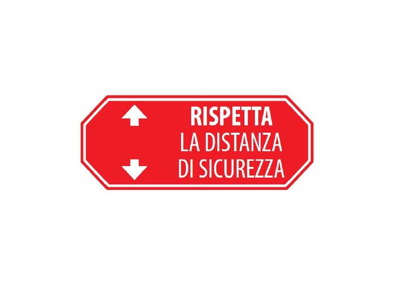 Adesivo di segnaletica a terra ''Rispetta la distanza di sicurezza - 1 m'' 120x19 cm