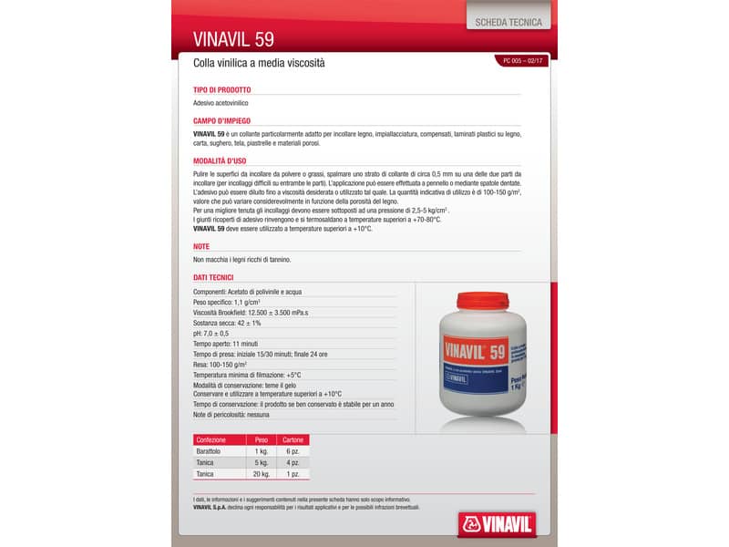 Colla vinilica universale Vinavil 59 1 kg D0646