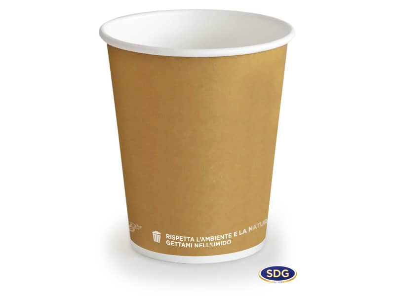 Bicchiere 8oz (240ml) Avana in cartoncino Bio Scatolificio del Garda Avana - Conf. 50 pezzi - 317-65-S