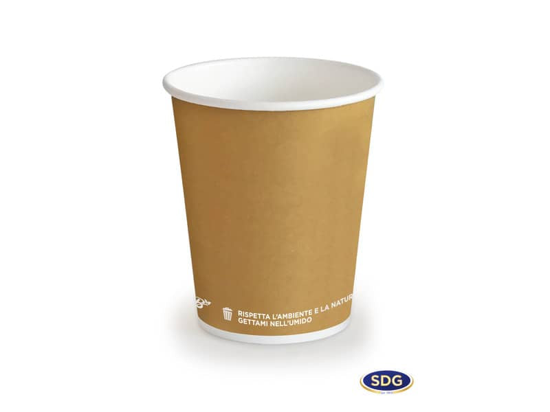 Bicchiere 3oz (85ml) Avana in cartoncino Bio Scatolificio del Garda Avana Conf. 50 pezzi - 300-65-S