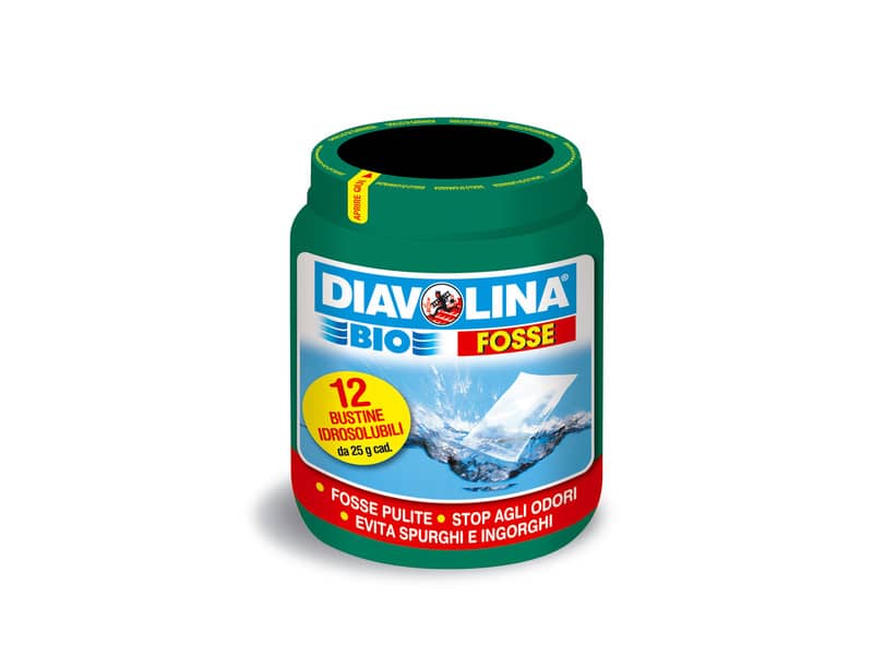 Attivatore fosse biologiche Diavolina Bio 12 bustine idrosolubili da 25 grammi