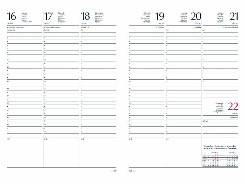 Agenda 2026 Settimanale 17x24 cm Gommato rosso 26-054800403C