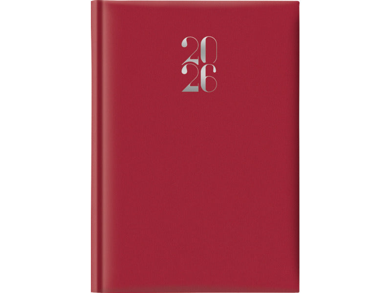 Agenda 2026 Giornaliera S/D separati 14,5x20,5 cm Gommato rosso 26-628B00403C