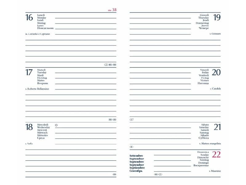 Agenda 2026 Settimanale tascabile 8x14 cm Gommato rosso 26-055200403C