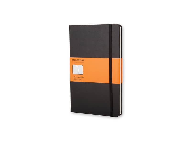 Taccuino a righe large 13x21 cm copertina rigida Moleskine nero
