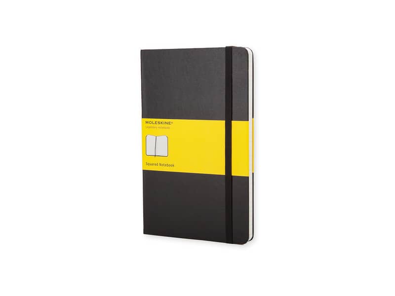 Taccuino a quadretti large 13x21 cm copertina rigida Moleskine nero