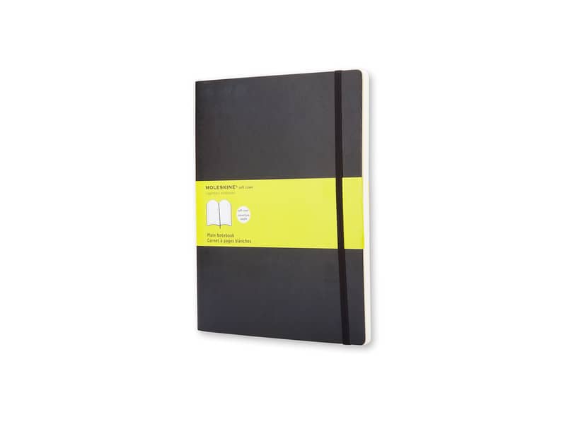 Taccuino a pagina bianca extra large 19x25 cm copertina morbida Moleskine nero