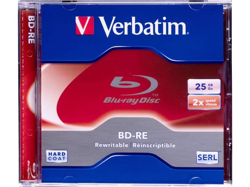 Blu-Ray BD-RE Verbatim 25 GB 2x Jewel Case conf. da 5