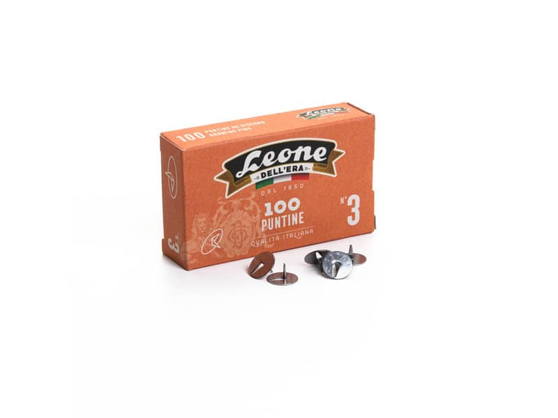 Puntine da disegno in acciaio Leone N° 3 diametro testa 11,5 mm - scatola di cartone da 100 pezzi - PL3