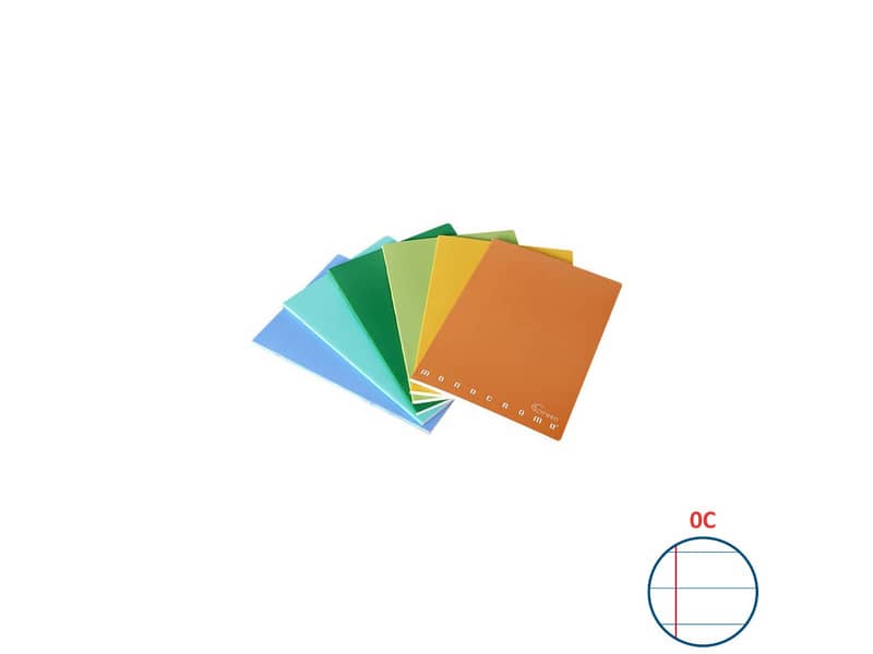 Quaderno Pigna Maxi Monocromo Green 42 ff 80 gr - A4 rigatura OC - copertine assortite - conf. 10 pezzi - 02309780C