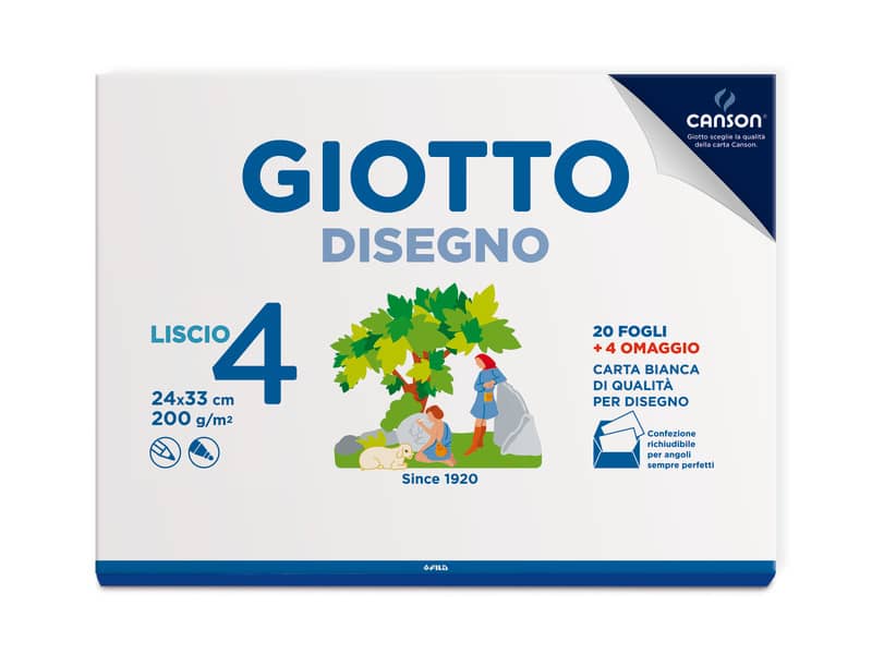 Album da disegno Giotto Disegno 4 200 g - 24x33 cm liscio 24 fogli